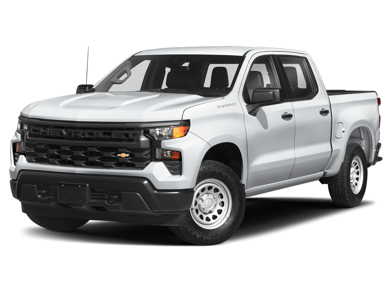 2023 Chevrolet Silverado 1500 RST in Summit White — front three-quarter view