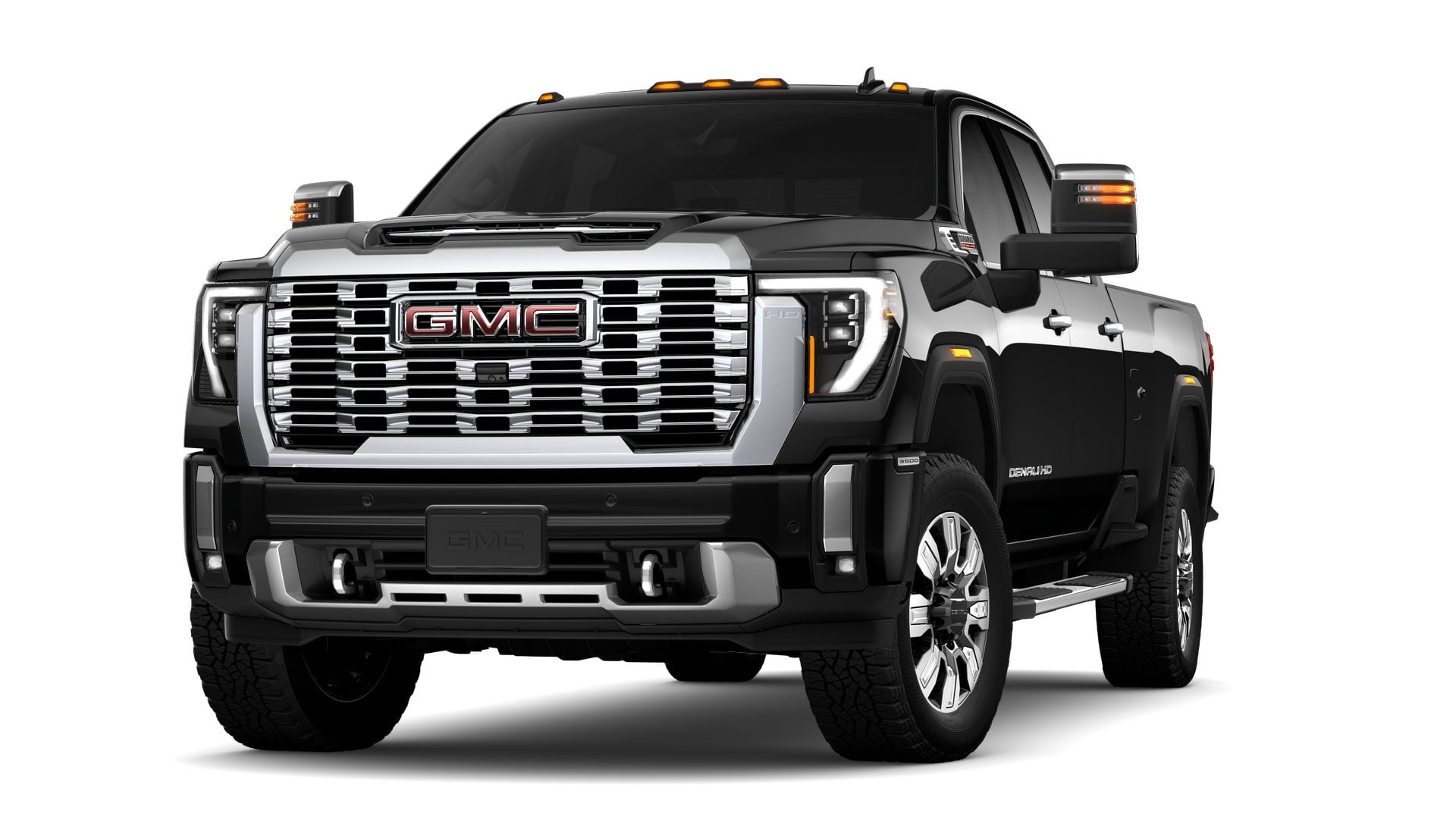 2026 GMC Sierra 3500 HD Denali in Onyx Black — front three-quarter view