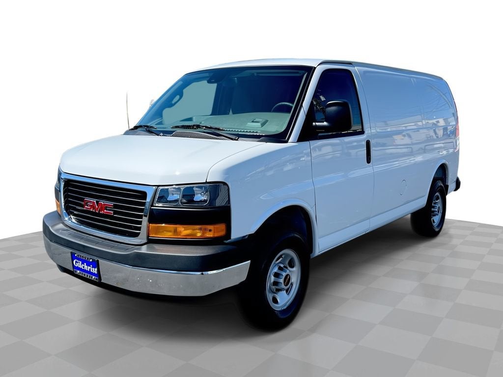2026 GMC Savana Cargo Work Van in Summit White — front three-quarter view