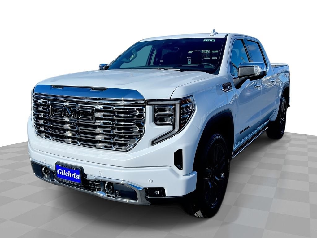 2026 GMC Sierra 1500 Denali in Glacier White Tricoat — front three-quarter view