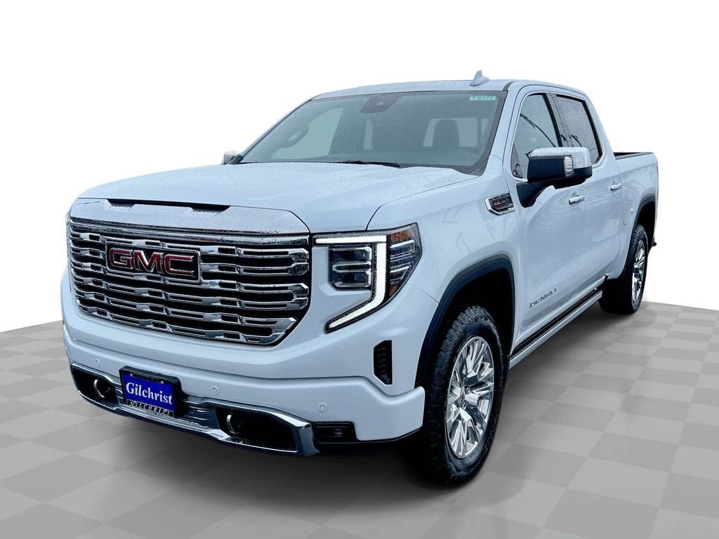 2026 GMC Sierra 1500 Denali in Glacier White Tricoat — front three-quarter view