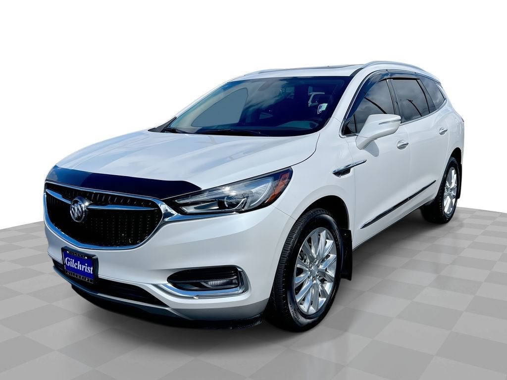 2021 Buick Enclave Essence in White — front three-quarter view