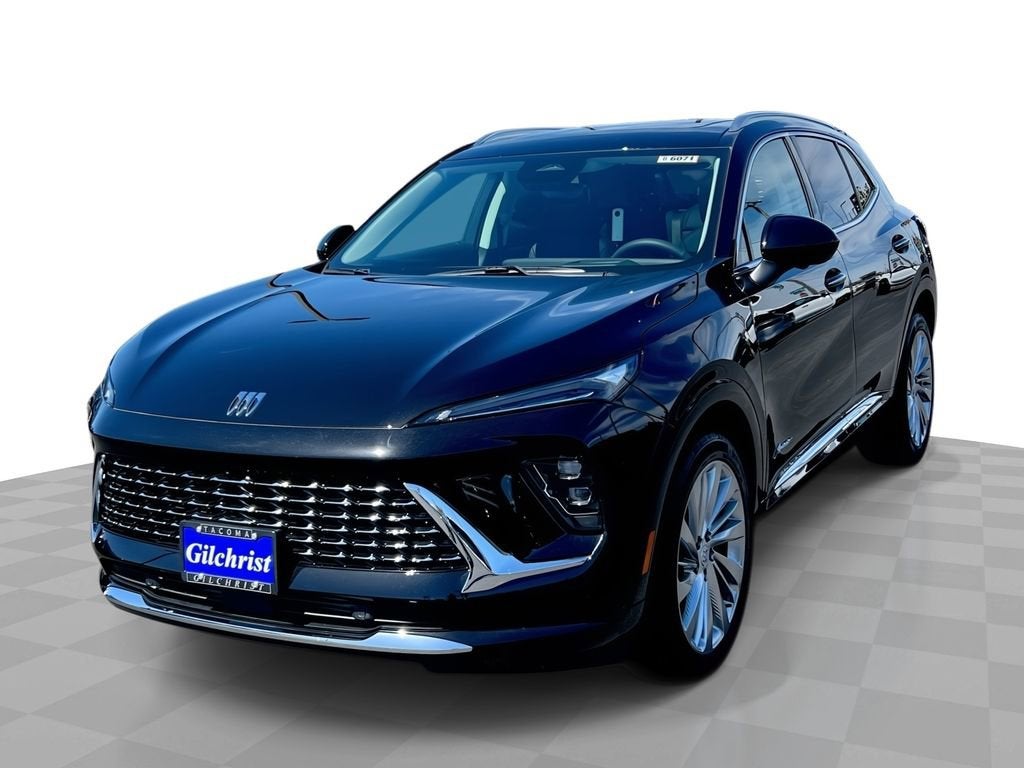 2026 Buick Envision Avenir in Ebony Twilight Metallic — front three-quarter view